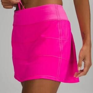 Lululemon Athletica Pace Rival Mid Rise Pink Mini Skirt Skort US Womens 12